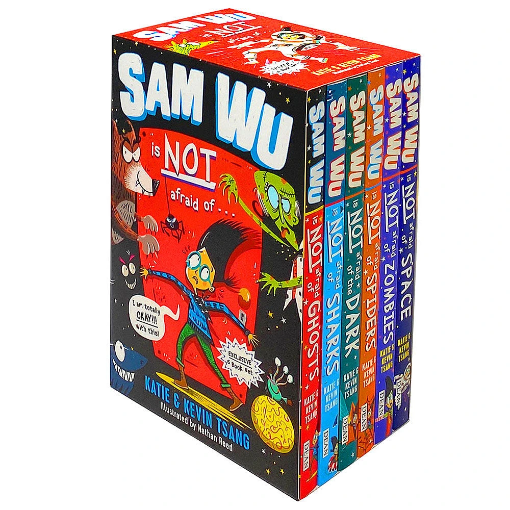 Sam Wu Is NOT Afraid Of Series 6 Books Collection Box Set by Katie & Kevin Tsang (Ghosts, Sharks, Dark, Spiders, Zombies & Space)